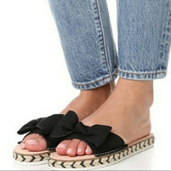 kate spade Shoes - Kate Spade Idalah Slides Bow Jute Trim Sandals 7.5